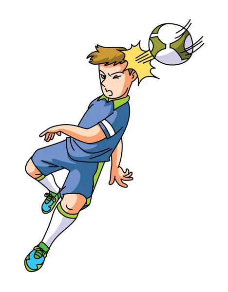 Un petit garçon jouant au foot — Image vectorielle