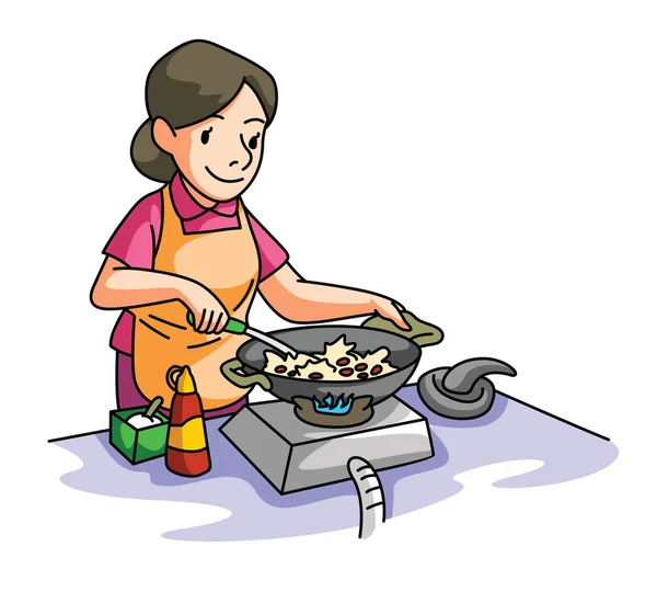 Woman cooking — Stock Vector