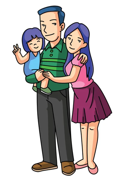 Familia feliz — Vector de stock