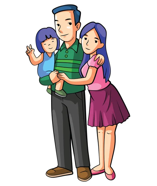 Feliz família Cartoon Ilustração —  Vetores de Stock