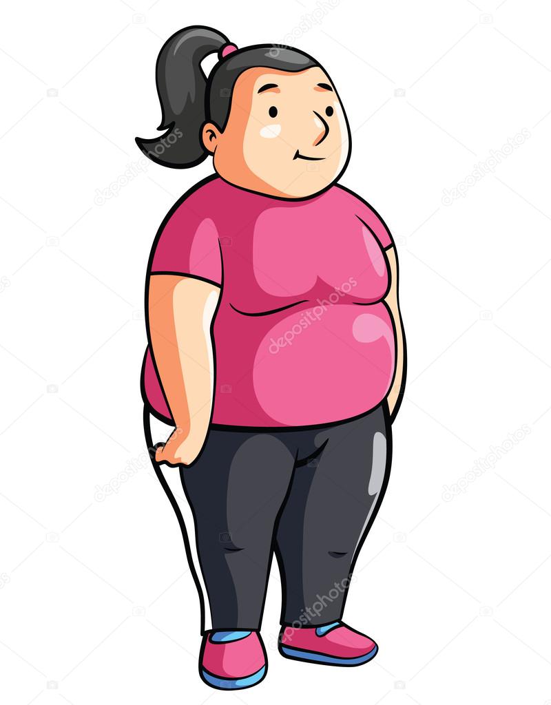 Fat Woman gym Cartoon Illustration Stock Vector by
