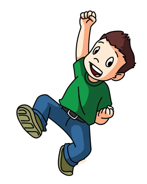 Boy Happy Jumping — Stock Vector