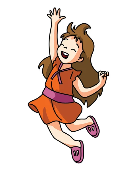 Menina feliz pulando — Vetor de Stock