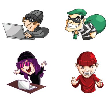 Thief Illustration Collection clipart