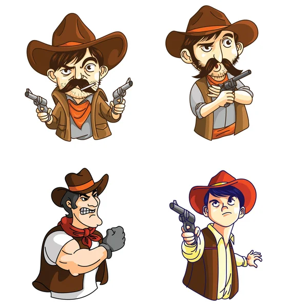 Cowboy maskot samling — Stock vektor