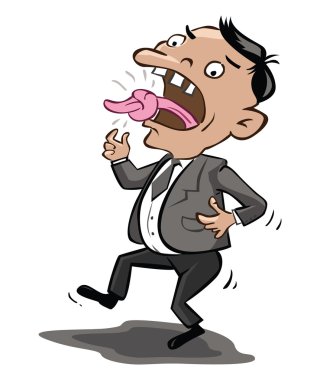 Tied tongue man clipart