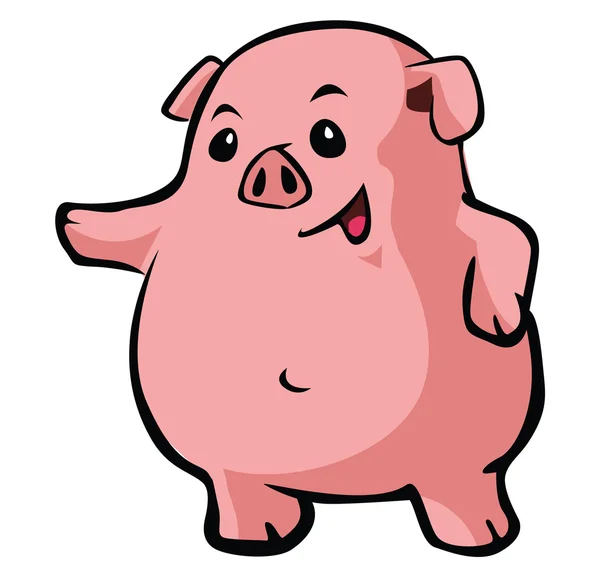 Αστεία κινούμενα σχέδια γουρούνι — Διανυσματικό Αρχείο