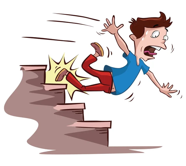 Man slipped on the stairs — Stock Vector