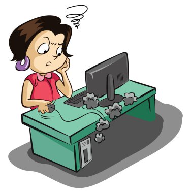 iş kadını bilgisayar ile çalışma