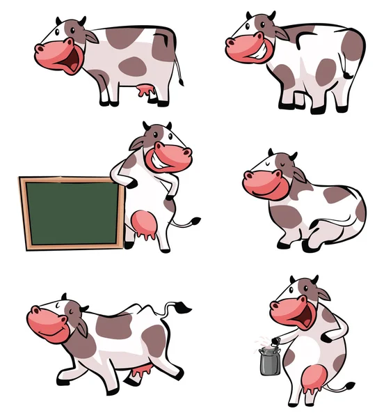 Zabawne kreskówki krów — Wektor stockowy