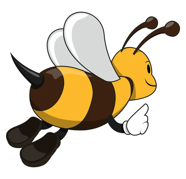 Happy flying bee back — Stock Vector