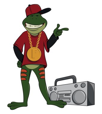 Rapper frog clipart