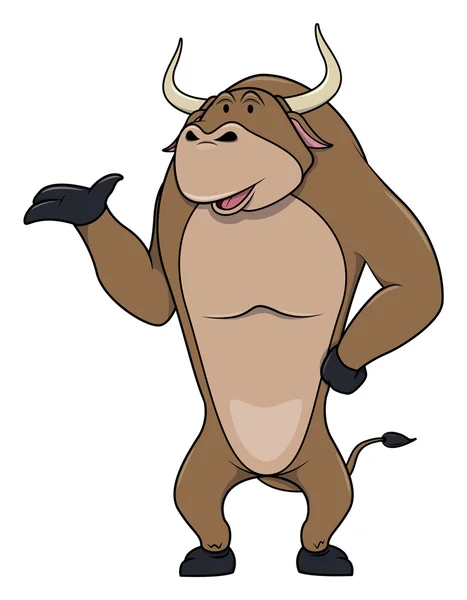 Bull desenhos animados engraçados — Vetor de Stock