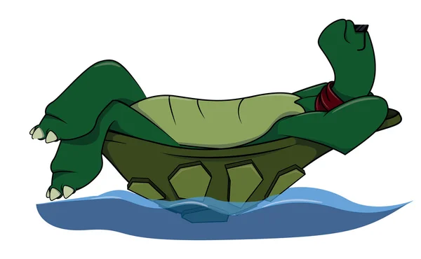 Enjoy Turtle cartoon illustration — Stockový vektor