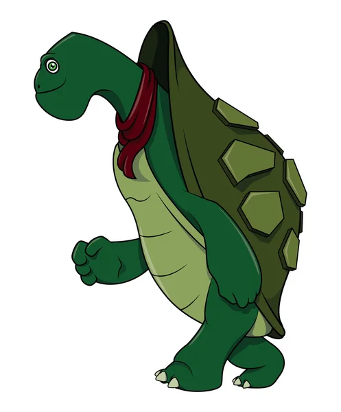 Correr tortuga ilustración de dibujos animados — Vector de stock