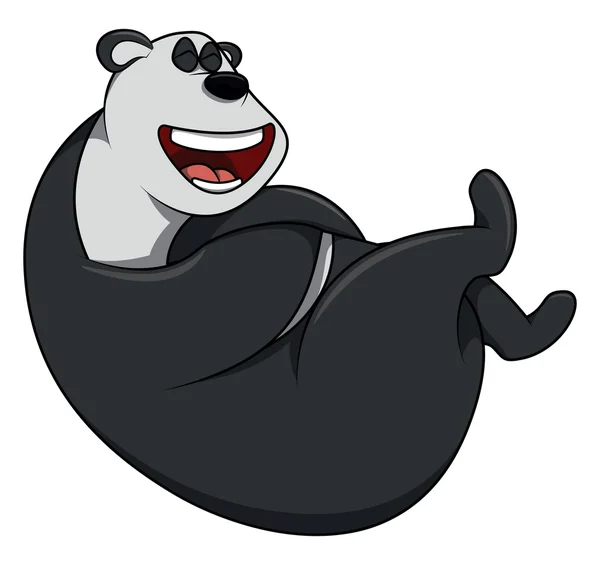 Lachende Panda-Zeichentrickfigur — Stockvektor