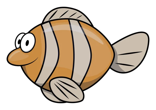 Poisson rayé sur blanc — Image vectorielle