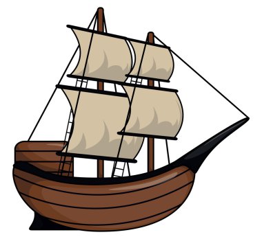 Korsan gemi çizgi film illüstrasyon