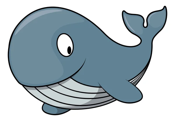 Whale cartoon illustration — Stock Vector