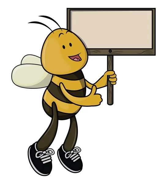 Biene mit Banner — Stockvektor
