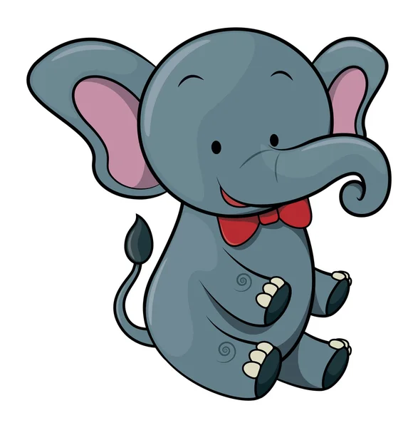 Elefante ilustración de dibujos animados — Vector de stock