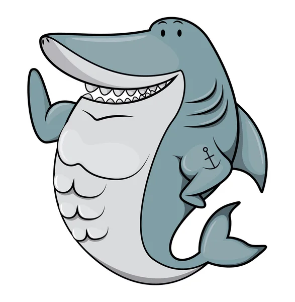 Ilustracja kreskówka rekin — Wektor stockowy