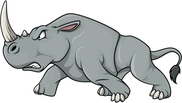 Rozzlobený Rhinoceros kreslený obrázek — Stockový vektor