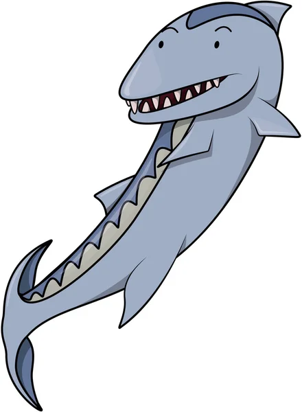 Desenho animado de peixe Barracuda ilustração — Vetor de Stock