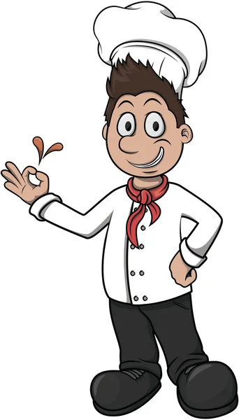 Chef menino desenho animado ilustração — Vetor de Stock