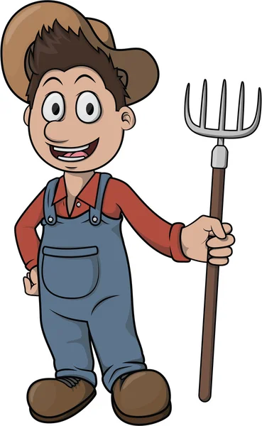 Farmer illustrazione cartone animato — Vettoriale Stock