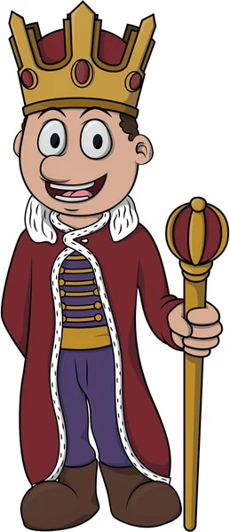 Ілюстрація мультфільму короля хлопчика — стоковий вектор