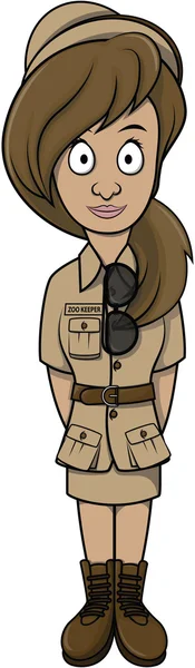 Guardião do zoológico mulher — Vetor de Stock