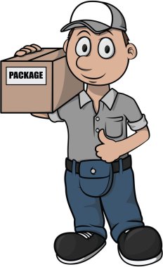 Kurye karikatür çizim tasarım