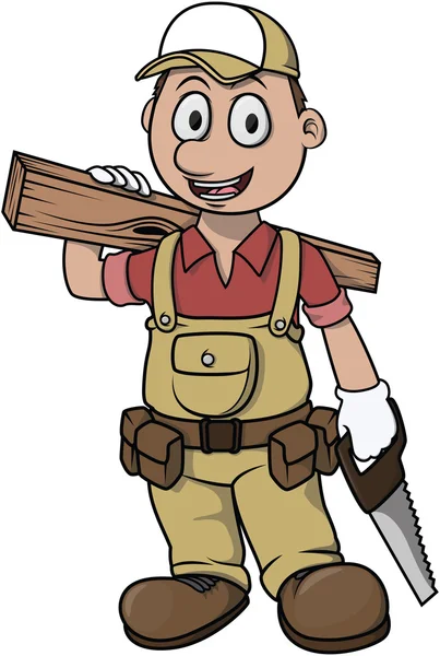 木匠男孩卡通 — 图库矢量图片