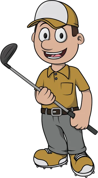 Golf jugador de dibujos animados de diseño — Vector de stock