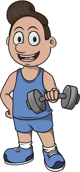 Body building cartoon illustration — Stock Vector