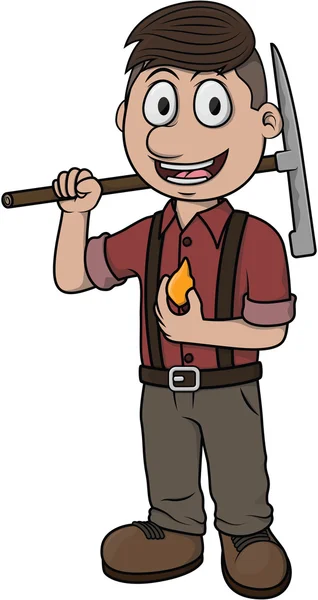 Gold Miner Vektor Cartoon Illustration Design — Stockvektor