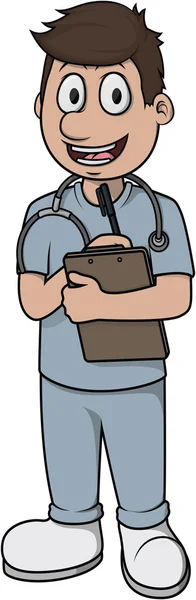 Zdravotní sestra muž vektor kreslené ilustrace designu — Stockový vektor