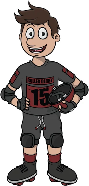 Rollerderby Vektor Cartoon Illustration Design — Stockvektor