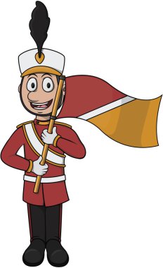 Marching band oyuncu çizgi film vektör çizim