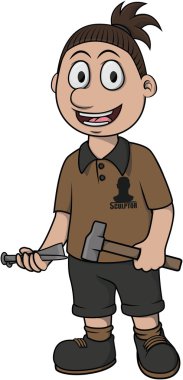 Heykeltraş vektör karikatür çizim