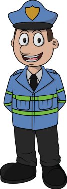 Trafik memuru vektör karikatür çizim