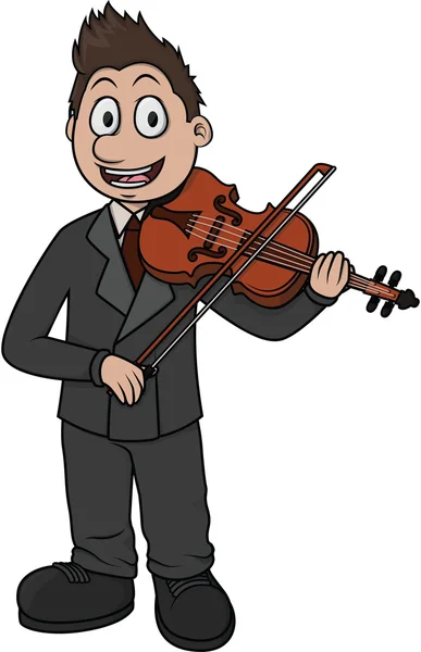 Violin player vector cartoon illustration — Stock Vector