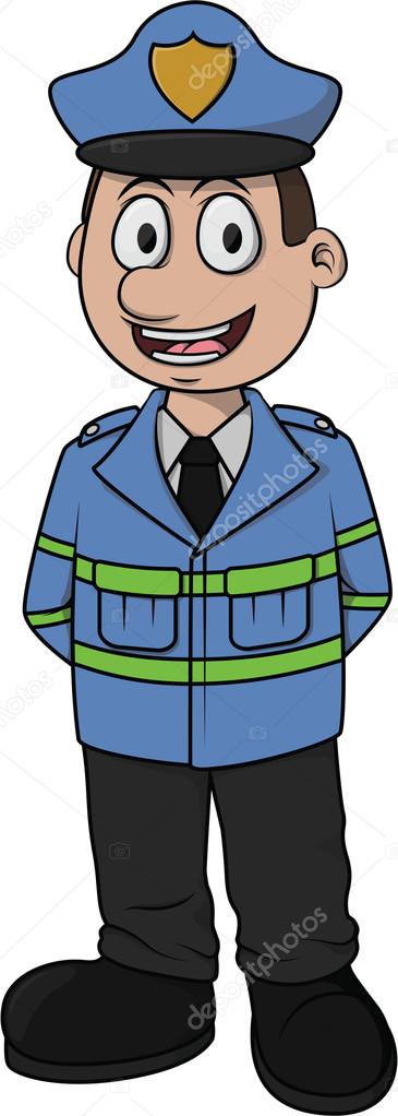 Traffic officer vector cartoon illustration