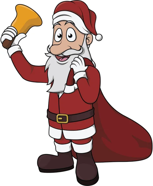 Santa claus holding gift package — Stock Vector