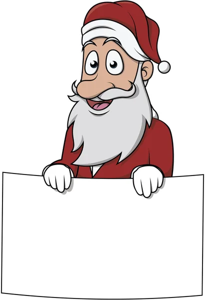 Babbo Natale tiene il banner — Vettoriale Stock