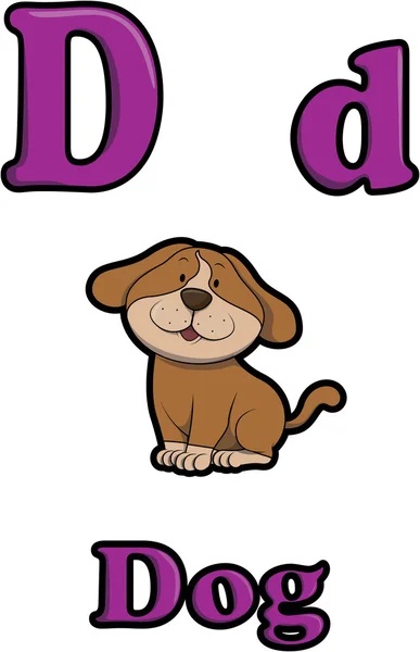 D voor hond vectorillustratie — Stockvector