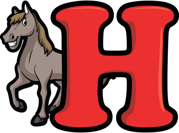 H for horse vector illustration — Stock Vector