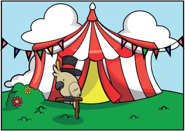 Beyaz papağan sirk cazibe Festivali