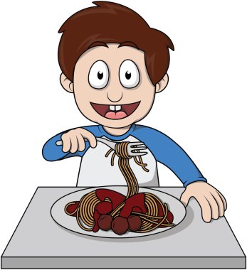 Çocuk yemek spagethi